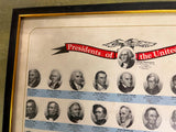 Vtg 1970s Framed Presidents Of The United States Through Nixon 11X14 Picture