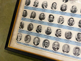 Vtg 1970s Framed Presidents Of The United States Through Nixon 11X14 Picture