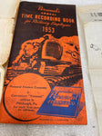 VTG 1953 Railroad RR Train Time Finance Paychecks Book Prr Pennsylvania PA