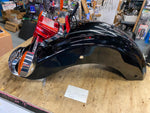 Vivid Black Rear Fender 2009^ Harley Road King Classic Silver pin Loaded Trim ba
