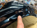 Vivid Black Rear Fender 2009^ Harley Road King Classic Silver pin Loaded Trim ba