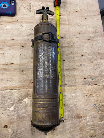 Vtg Brass Fire Extinguisher Auto Truck Bracket Pyrene Vehicle Harley Motorcycle