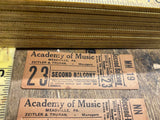 1938 Tickets Acadamy of music Meadville pa Zeitler Vaudvill Show Theatre concert