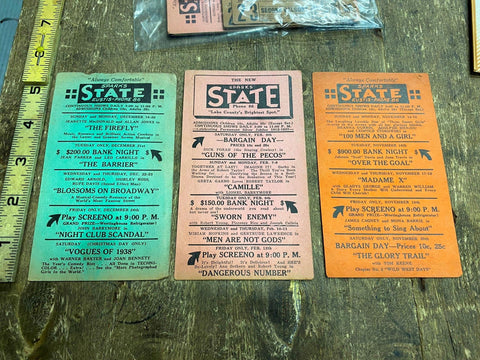 1938 Sparks Theatre Eustis FL Vtg Tickets Vauedeville Show Musical vogues Firefl
