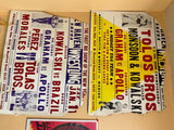 Vtg Wrestling Poster Advertising Sign gorilla monsoon Killer Kowalski 1950's Tag
