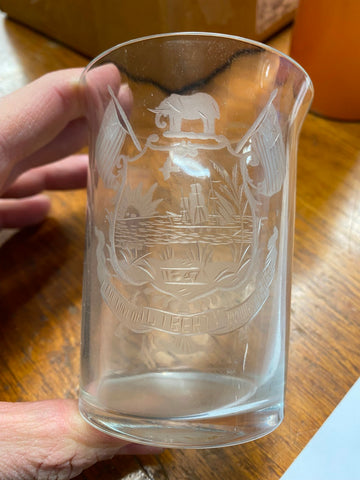 1847 Liberia commemorative Glass Flag Love Liberty Historic Colonial Anniversary