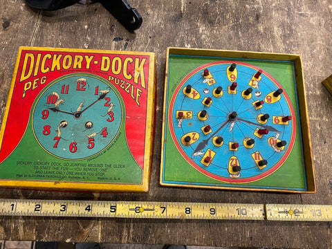 1926 Dickory Dock Peg Game Aderman Fairchild Board Puzzle Vtg Antique Early