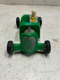 vtg original saunders hard plastic green friction powered hot rod toy car