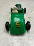 vtg original saunders hard plastic green friction powered hot rod toy car