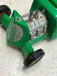 vtg original saunders hard plastic green friction powered hot rod toy car