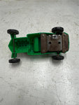 vtg original saunders hard plastic green friction powered hot rod toy car