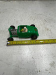 vtg original saunders hard plastic green friction powered hot rod toy car