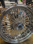 Dna Mammoth Spoke Rear Wheel 18x5.5 Diamond Spokes Chrome Softail Chopper Custom