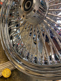 Dna Mammoth Spoke Rear Wheel 18x5.5 Diamond Spokes Chrome Softail Chopper Custom