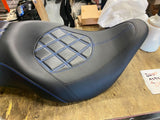 Custom Seat Harley Bagger Flh Street Road Glide 2009^ Blue Stitch Aztec Touring