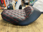 Custom Seat Harley Sportster Solo 883 1200 Iron Forty Eight Diamond Red Stitch