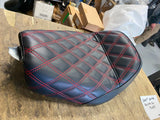 Custom Seat Harley Sportster Solo 883 1200 Iron Forty Eight Diamond Red Stitch