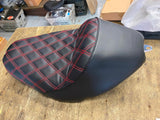 Custom Seat Harley Sportster Solo 883 1200 Iron Forty Eight Diamond Red Stitch