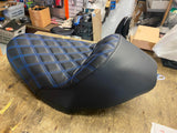 2004^ Solo Seat Diamond Blue Stitch Harley Sportster Iron Forty Eight 883 1200