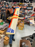RC Remote Control Airplane Gas 52" Wing Span vtg K&B motor Great Grapics Nice!