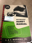 Vtg Watch Makers Handy Manual 1949 Edition C.+E. Marshall co Chicago