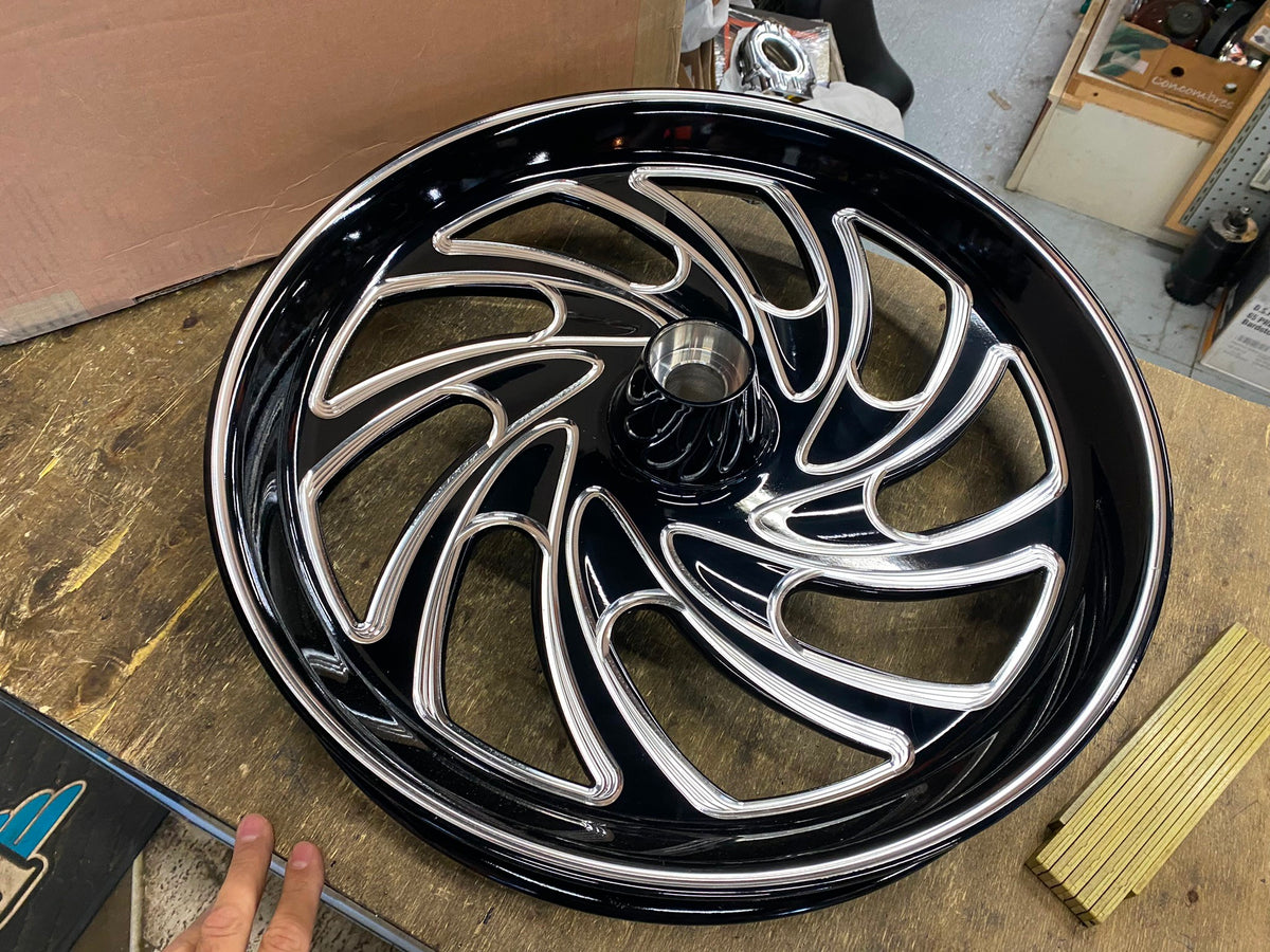 Typhoon Front Mag Wheel Harley Dyna FXD 2.50x19 Black Superglide Stree ...
