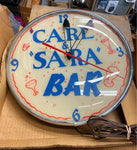 Vtg NOS Wall PAM Clock Advertising Carl Sara Bar Tavern Beer Liquor Sign Or Box!