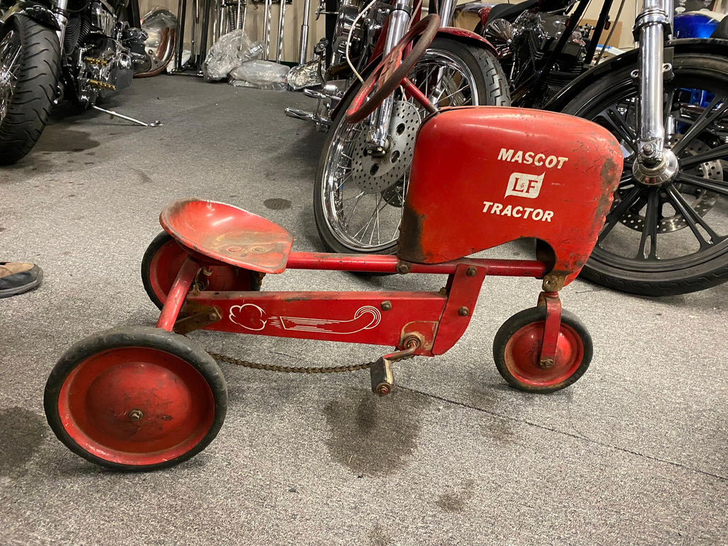 mascot l&F tractor pedal Car Vtg RARE Levy Fryer Scout Farm Toy 1940's –