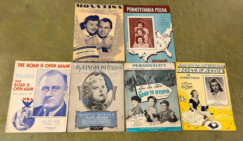 VTG Mid Century 1950s Lot of 6  Music Sheets Various Titles Pennsylvania Polka