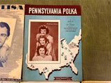 VTG Mid Century 1950s Lot of 6  Music Sheets Various Titles Pennsylvania Polka