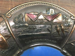 Vtg Copper Plated Early Florida Enamel Souvenir Plate Busch Gardens Miami Beach