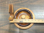 Vintage Mid-Century Italian Walnut Wood Heavy Amber Glass Pipe Holder Ashtray