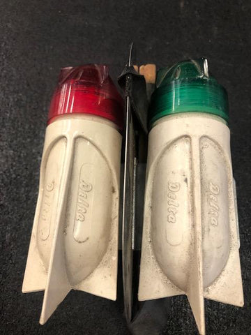 VINTAGE DELTA 1960's USA BOAT BOW LIGHTS RED GREEN Bicycle Acc 1950's Chris Craf