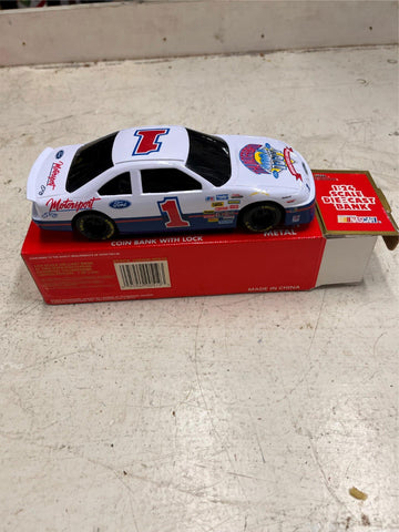 vtg 1994 racing champions 1:24 scale #1 Ford Thunderbird diecast car coin bank