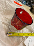 Vtg Antique 1908 Ruby Red Flash Punch Glass Ford Hulings Cup Diamond point Colle