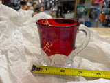 Vtg Antique 1908 Ruby Red Flash Punch Glass Ford Hulings Cup Diamond point Colle