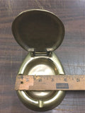 Vintage Heavy Brass Toilet Seat of Honor Ashtray w/ Engraved Lid 1960s/1970s