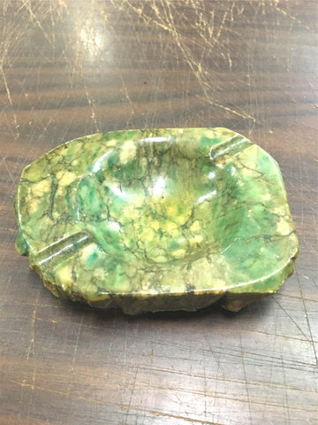 Vintage Mid Century Green Italian Alabaster Ashtray 1950 1960 Marble? Stone?
