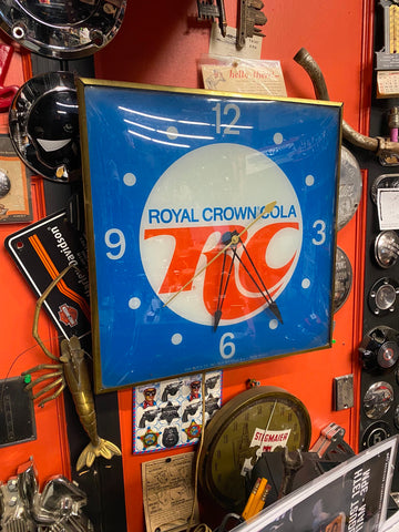 Vtg RC Cola Clock PAM Soda Pop 1960's Royal Crown Works Very Nice unrestored!