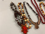VTG Giant Lot of Mardi Gras Decorative Wooden Style Costume Jewelry Necklaces