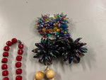 VTG Giant Lot of Mardi Gras Decorative Wooden Style Costume Jewelry Necklaces