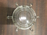 Vtg Ships Steering Wheel Clear Glass Helm Ashtray 3 Cigarette Divots Sturdy
