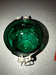 Dark Emerald Green Glass Canning Jar With Lid and Latch Has Chip in Lid
