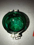 Dark Emerald Green Glass Canning Jar With Lid and Latch Has Chip in Lid