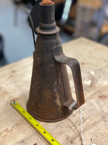 Vtg Antique Oil Wick Lamp Betty B&O Railroad Lantern 1800's Train Tin Solder Can