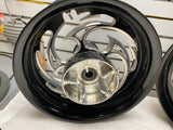 Pair RC Components Wheels Contrast Cut Black Harley Bagger FLHX 2009^ Custom mag