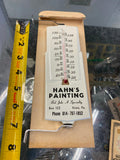Vtg Wall Adj Brackets Thermometer Hahns Painting Knox Pa Advertising Metal Oil G