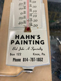 Vtg Wall Adj Brackets Thermometer Hahns Painting Knox Pa Advertising Metal Oil G