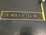 vintage md name plate door plaque metal oddity dr maxwell md Brass Medic Sign!