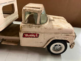 VTG 1960s Buddy L Auto car Transport Truck & Trailer White Pressed Steel